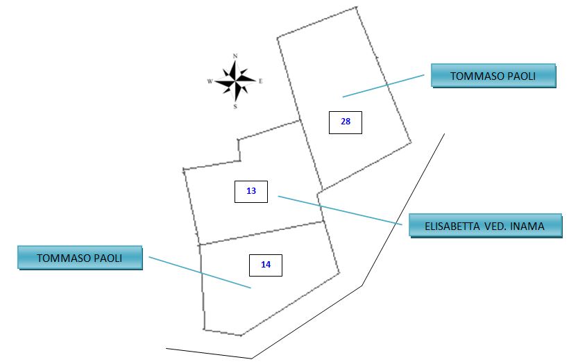 Schema della casa 13-14 nel 1805