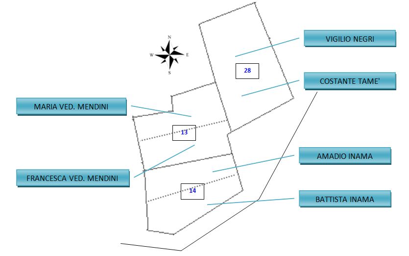 Schema della casa 13-14 nel 1921